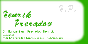 henrik preradov business card